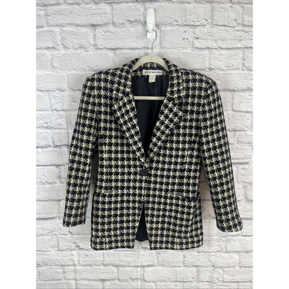 Lloyd Williams Jackets & Blazers - Lloyd Williams Vintage Dark Academia Houndstooth Woolblend Blazer  Size 4